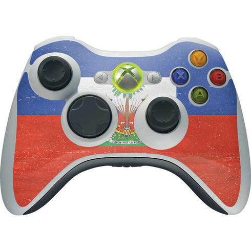 Haiti Flag Distressed Xbox 360 Wireless Controller Skin